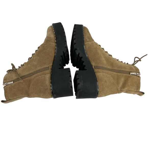 Vince Camuto Mecale Studded Combat Hiking Boot Suede Tan 8M - Picture 10 of 14